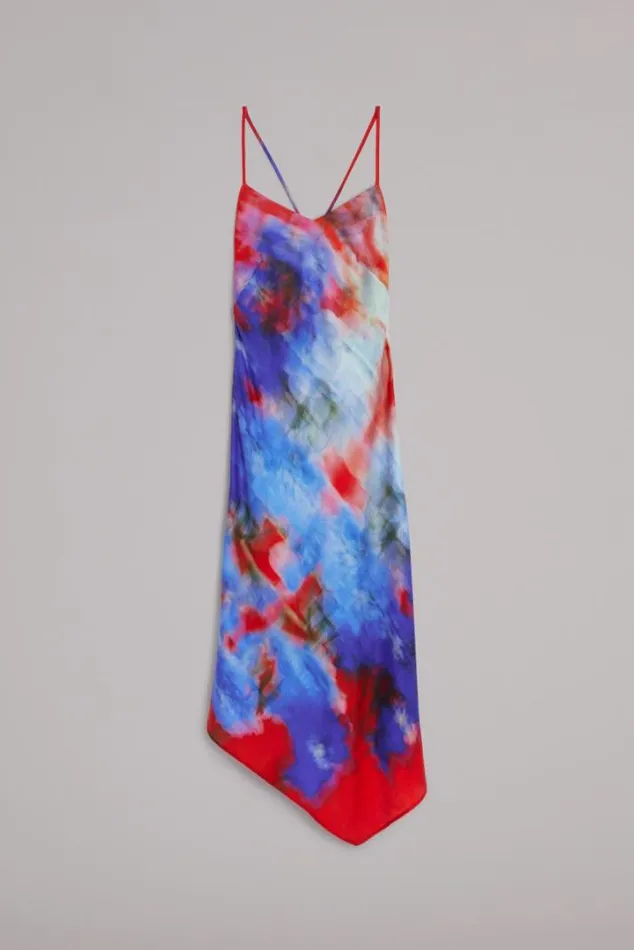 Flower Blur Midi Dress Red Red Women Fiorucci