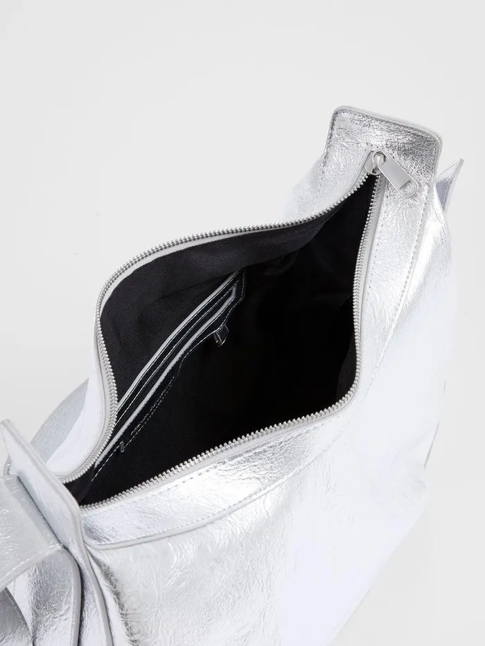 French Connection Bags and Purses Woman Large Cross Body Bag Metallic Silver