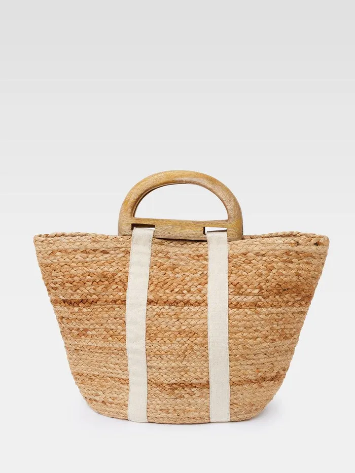 French Connection Bags and Purses Woman Raffia Basket Bag White