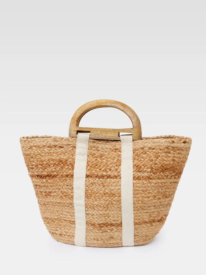French Connection Bags and Purses Woman Raffia Basket Bag White
