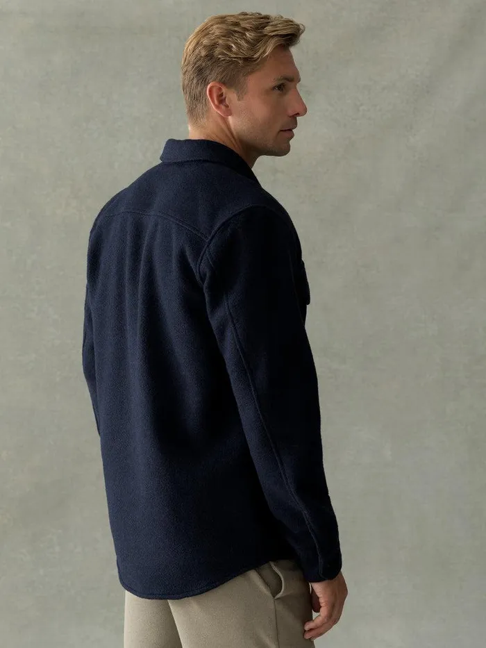 French Connection Coats and Jackets Man Brushed Overshirt Marine