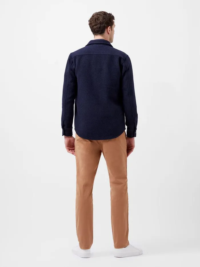 French Connection Coats and Jackets Man Brushed Overshirt Marine
