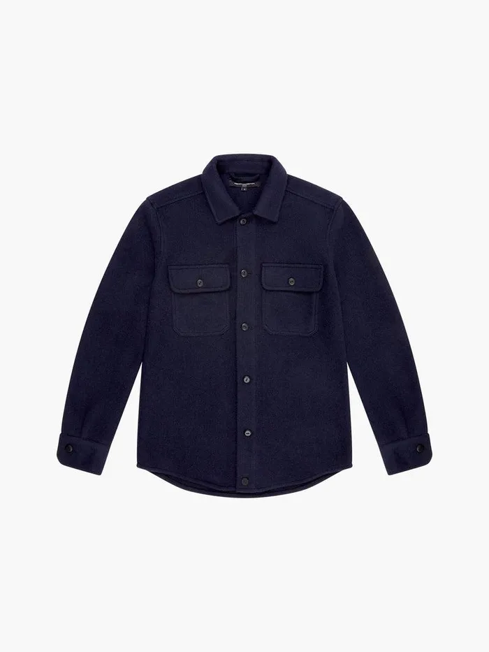 French Connection Coats and Jackets Man Brushed Overshirt Marine