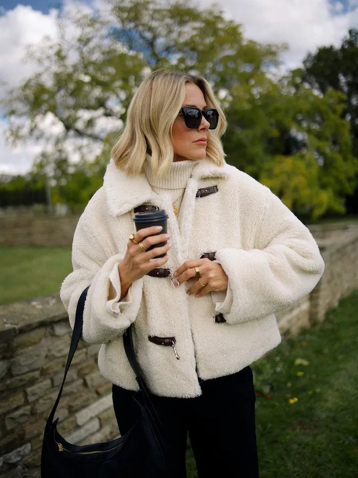 French Connection Coats and Jackets Woman Alex Faux Fur Jacket Classic Cream