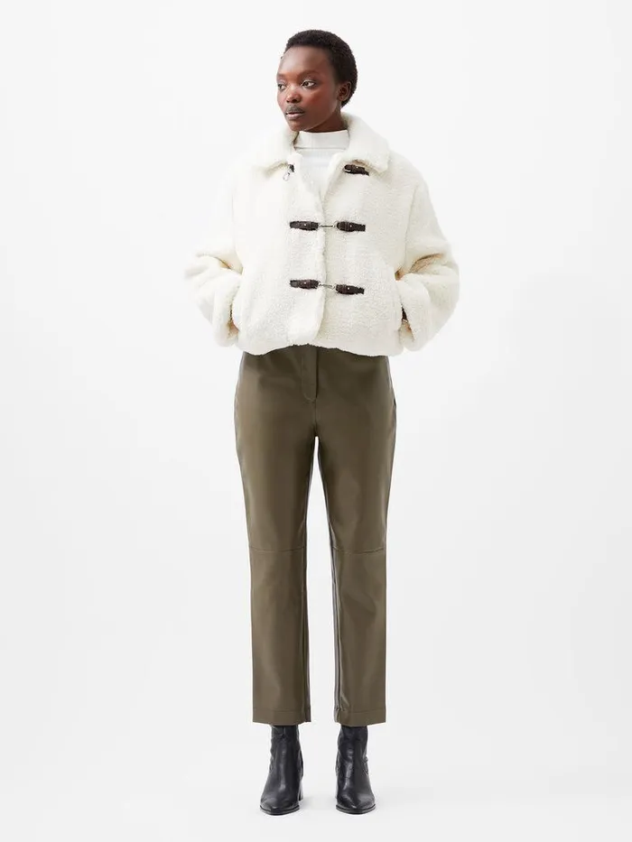 French Connection Coats and Jackets Woman Alex Faux Fur Jacket Classic Cream