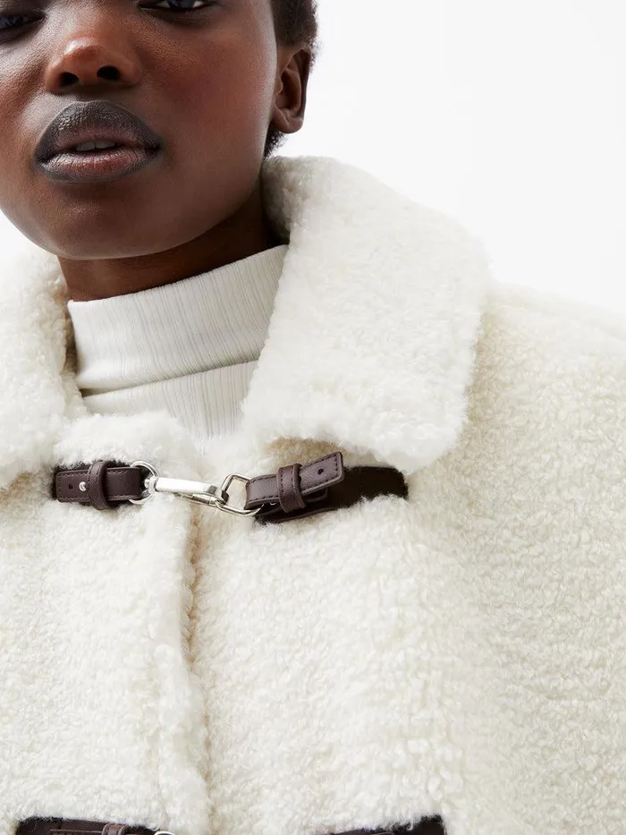French Connection Coats and Jackets Woman Alex Faux Fur Jacket Classic Cream