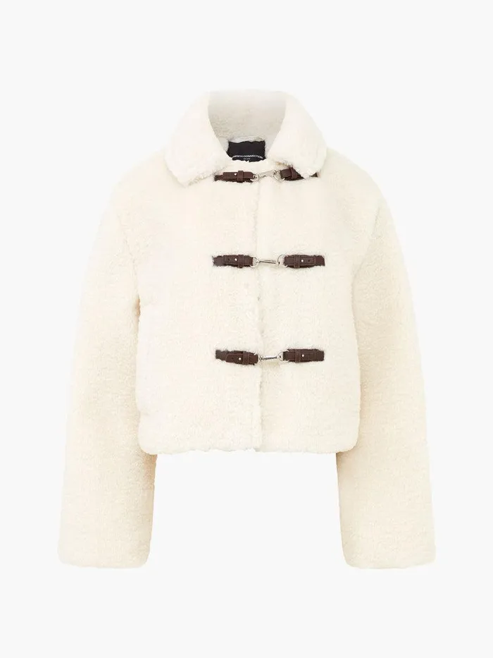 French Connection Coats and Jackets Woman Alex Faux Fur Jacket Classic Cream
