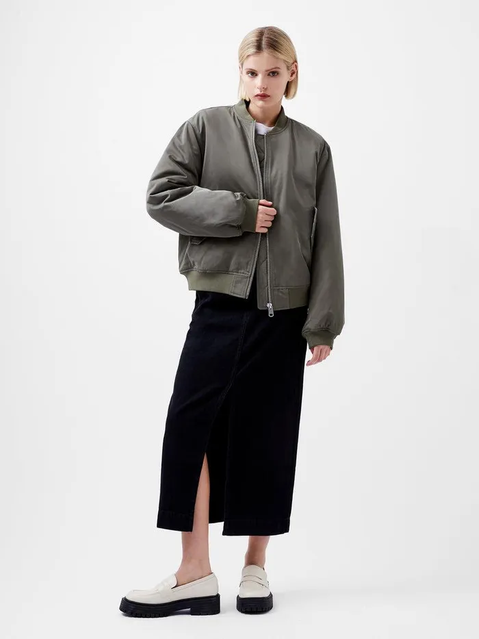 French Connection Coats and Jackets Woman Behati Bomber Jacket Dusted Khaki