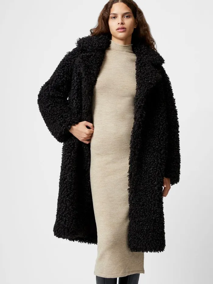 French Connection Coats and Jackets Woman Boucle Peak Lapel Coat Black