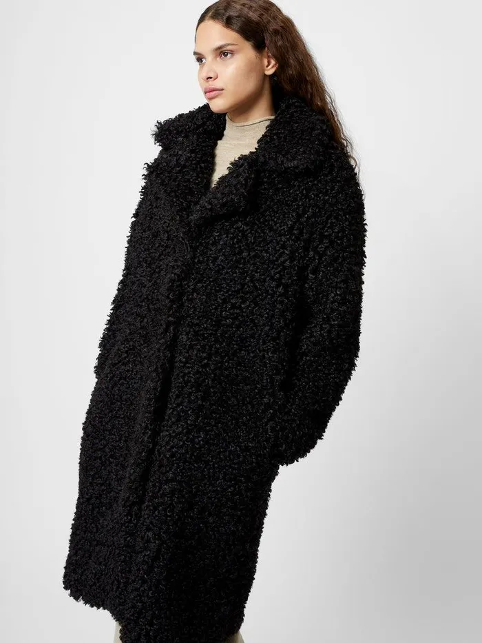 French Connection Coats and Jackets Woman Boucle Peak Lapel Coat Black