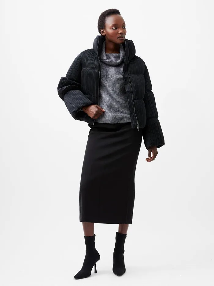 French Connection Coats and Jackets Woman Dinara Crinkle Puffer Jacket Blackout