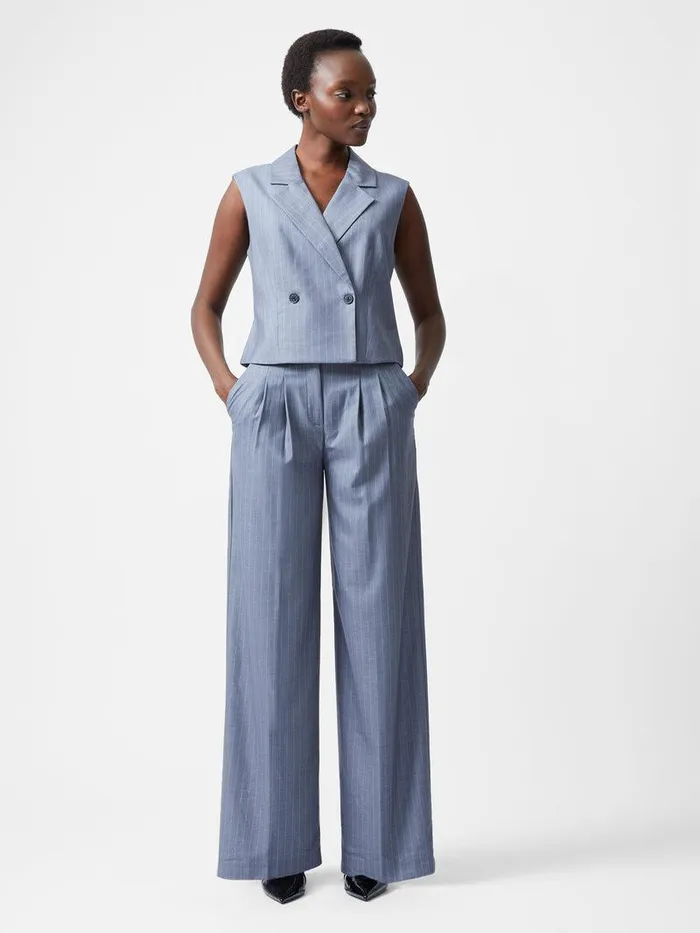 French Connection Coats and Jackets Woman Fiorella Pinstripe Waistcoat Grey