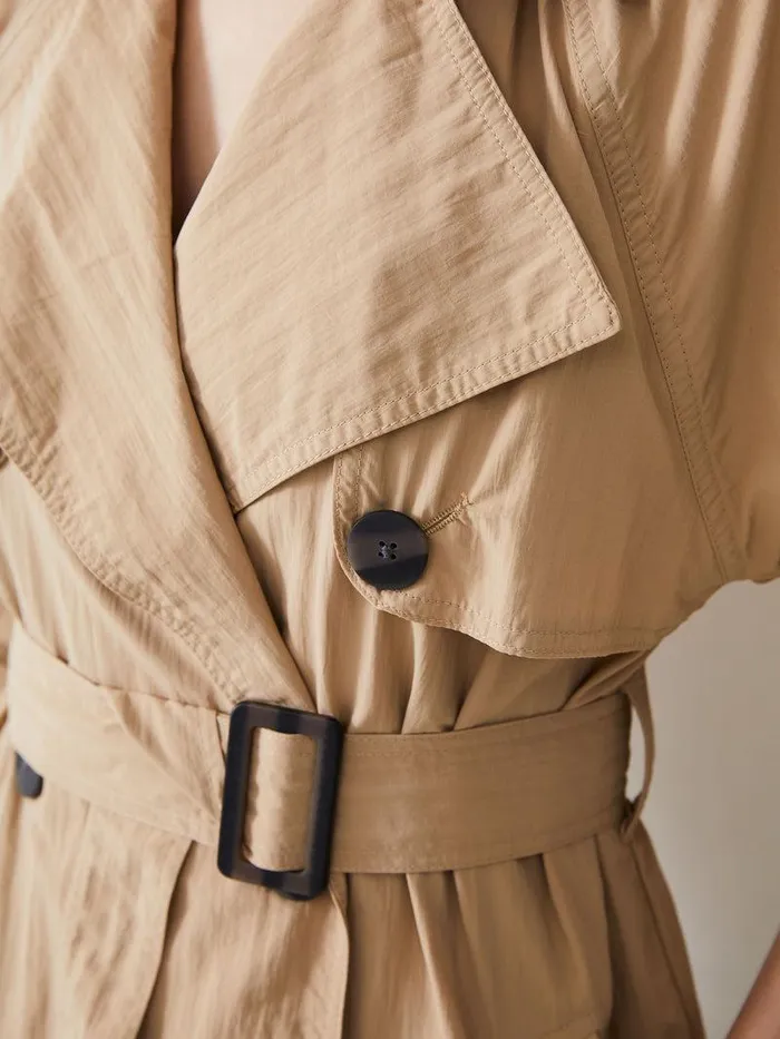 French Connection Coats and Jackets Woman Long Trench Coat Lgt Stone