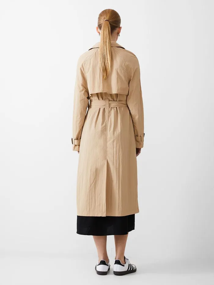 French Connection Coats and Jackets Woman Long Trench Coat Lgt Stone