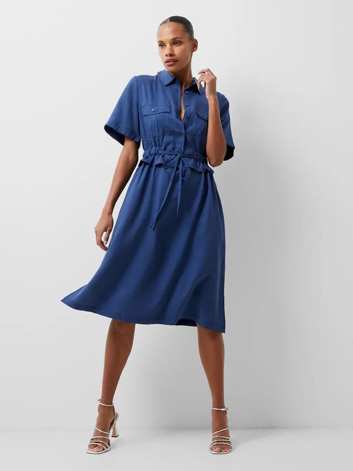 French Connection Dresses Woman Arielle Shirt Dress Midnight Blue