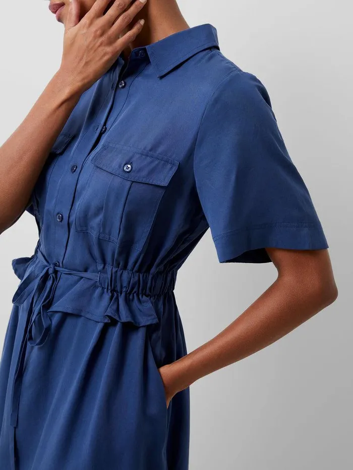 French Connection Dresses Woman Arielle Shirt Dress Midnight Blue