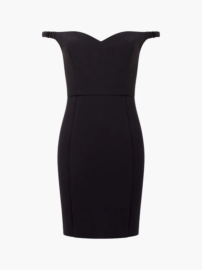 French Connection Dresses Woman Azra Twill Sweetheart Bardot Mini Dress Black