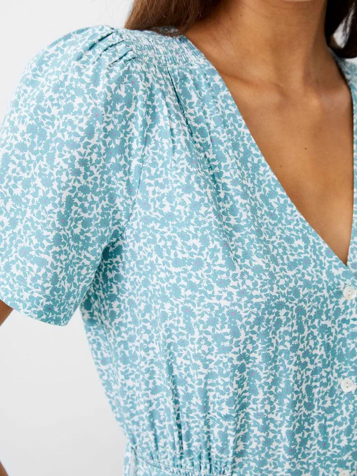 French Connection Dresses Woman Breya Button Midi Dress Still Water