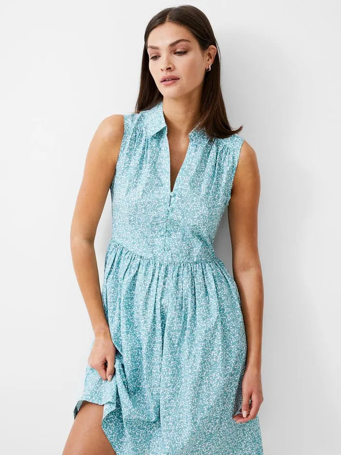 French Connection Dresses Woman Breya Sleeveless Smock Dress Still Water