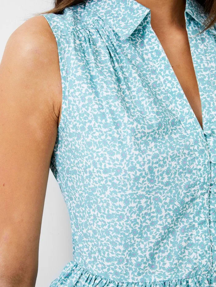 French Connection Dresses Woman Breya Sleeveless Smock Dress Still Water