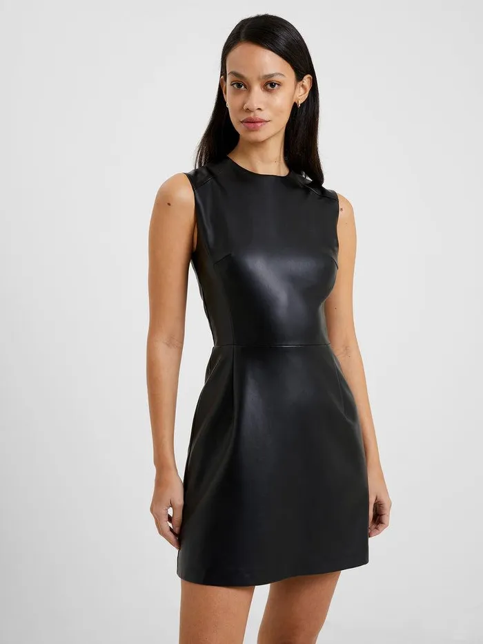 French Connection Dresses Woman Crolenda Pu Mini Dress Black