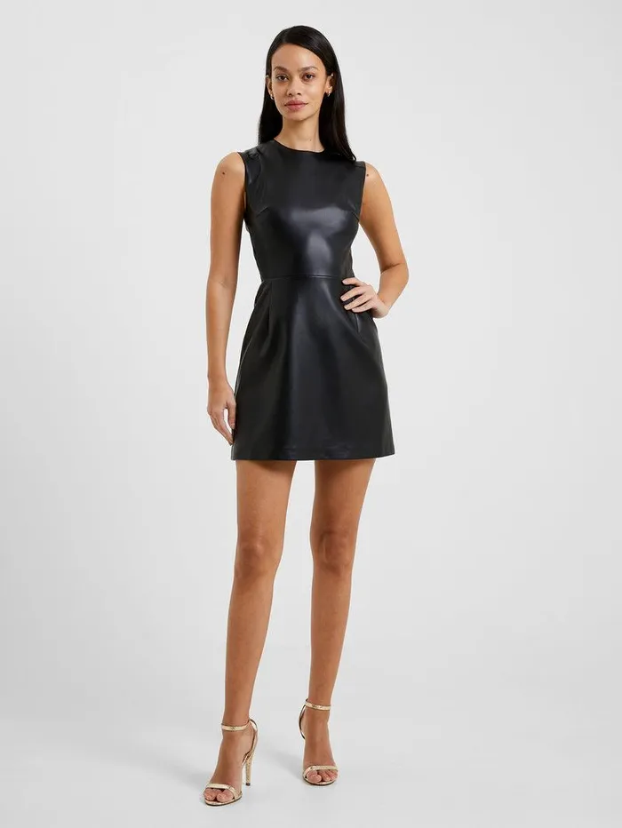 French Connection Dresses Woman Crolenda Pu Mini Dress Black