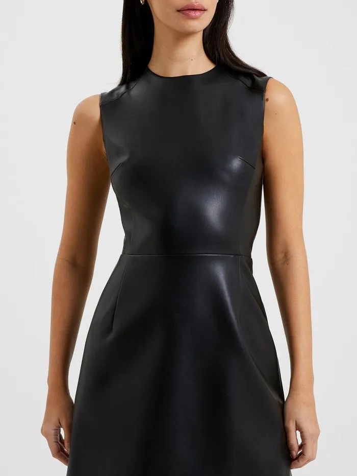 French Connection Dresses Woman Crolenda Pu Mini Dress Black