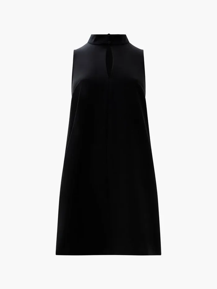 French Connection Dresses Woman Echo Sleeveless Keyhole Mini Dress Blackout