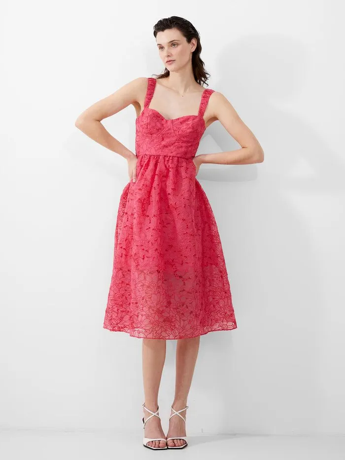 French Connection Dresses Woman Embroidered Lace Strappy Dress Azalea