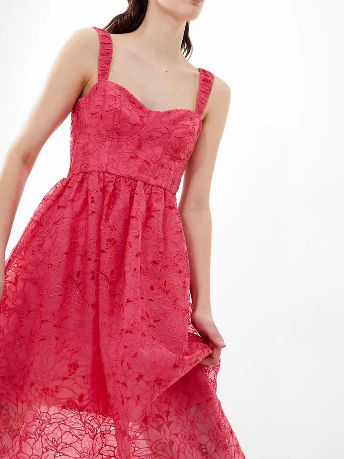 French Connection Dresses Woman Embroidered Lace Strappy Dress Azalea