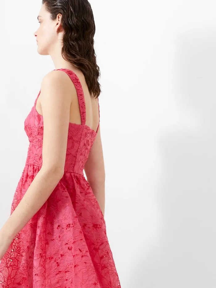 French Connection Dresses Woman Embroidered Lace Strappy Dress Azalea