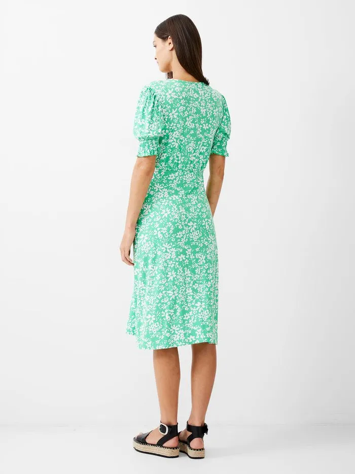 French Connection Dresses Woman Florale ButtonThrough Midi Dress Poise Greenwhite