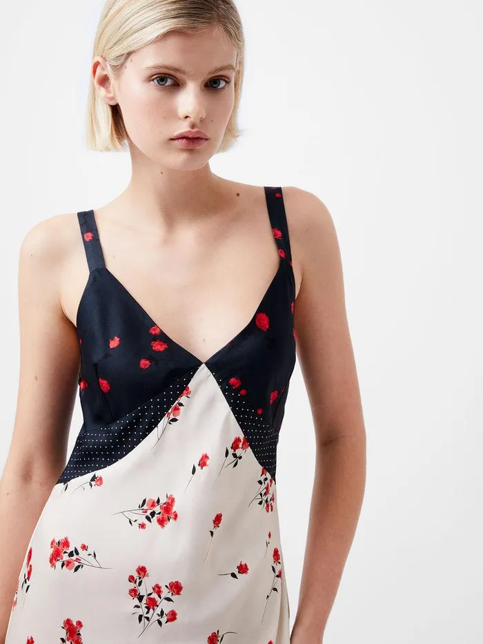 French Connection Dresses Woman Floramour Ennis Eco Satin Slip Dress Classic Creamblacko
