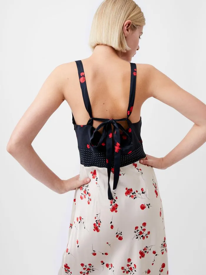French Connection Dresses Woman Floramour Ennis Eco Satin Slip Dress Classic Creamblacko