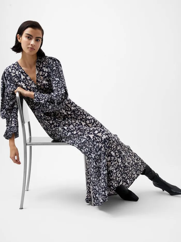 French Connection Dresses Woman Jeannie Chiara Drape Midi Dress Utility Bu Multi