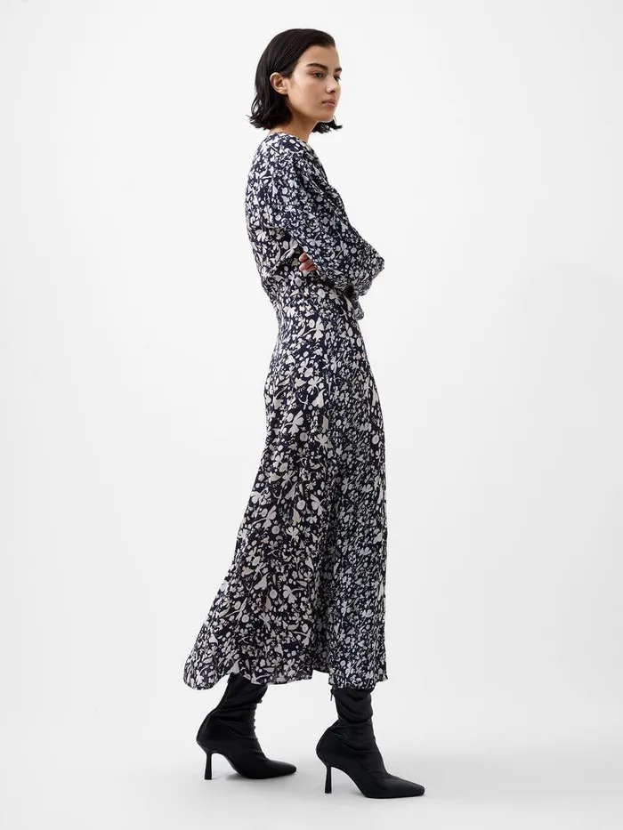 French Connection Dresses Woman Jeannie Chiara Drape Midi Dress Utility Bu Multi