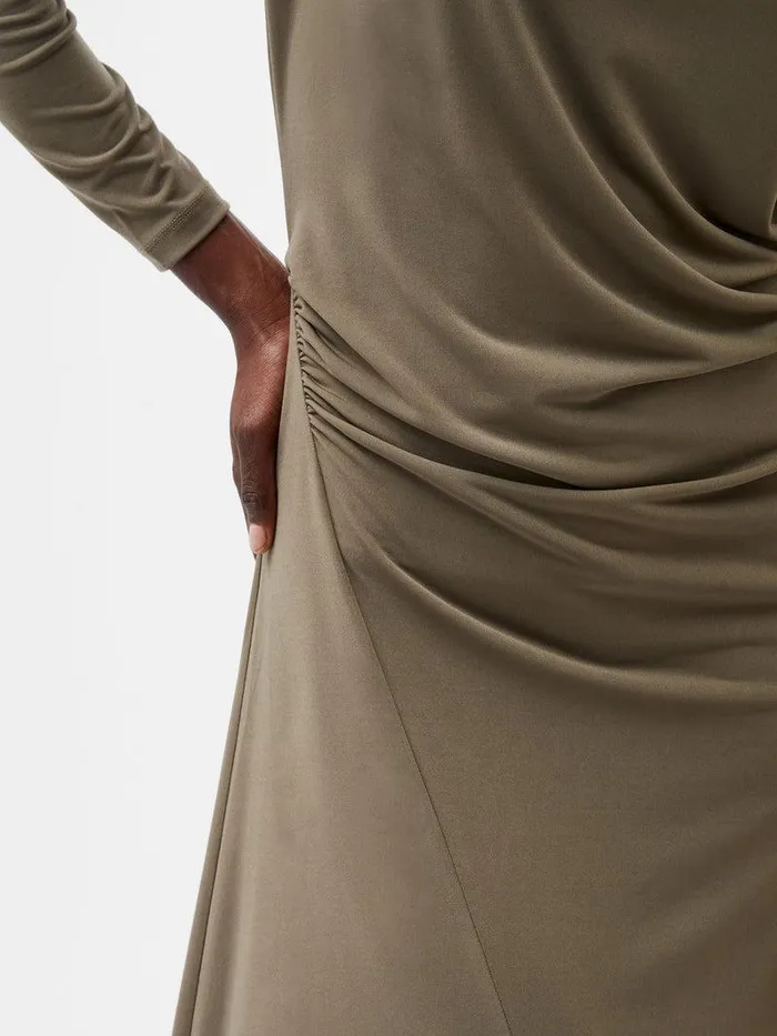 French Connection Dresses Woman Samira Jersey Dress Tarmac Khaki