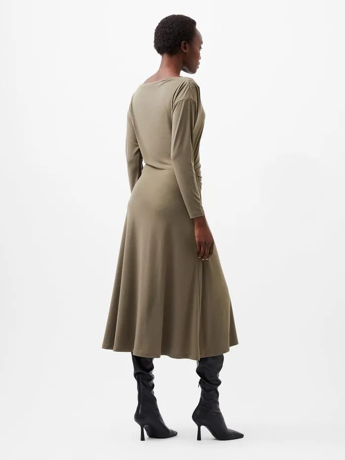 French Connection Dresses Woman Samira Jersey Dress Tarmac Khaki