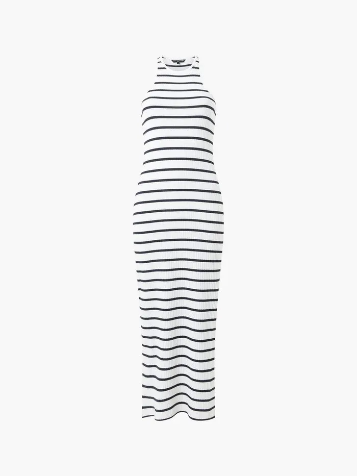 French Connection Dresses Woman Tommy Rib Stripe Racer Back Dress Summer Whutility Bl