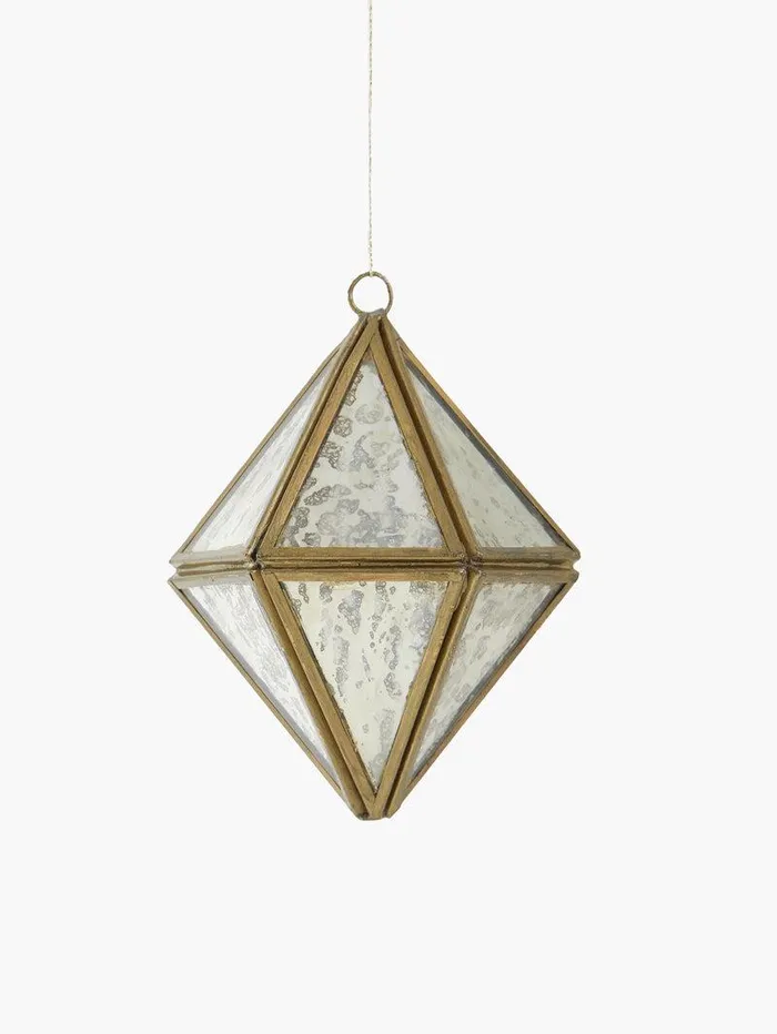 French Connection Home Accessories Home Antique Diamond Bauble Ornament Goldantique Mirror