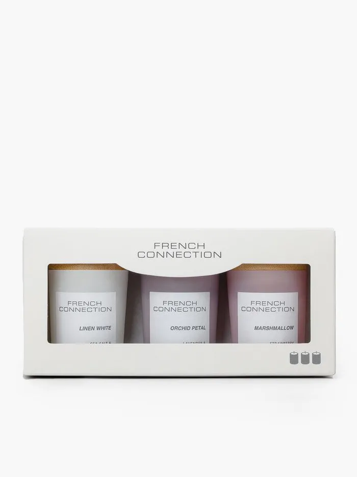 French Connection Home Accessories Home Serenity Candles Set Of 3 Lavendarcoconutstrawberry