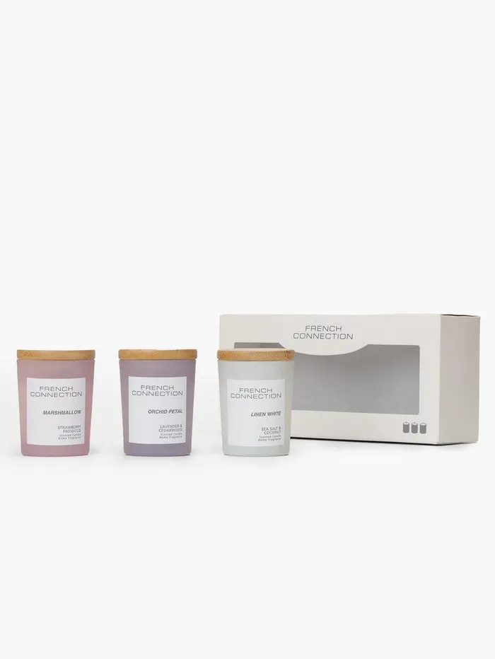 French Connection Home Accessories Home Serenity Candles Set Of 3 Lavendarcoconutstrawberry