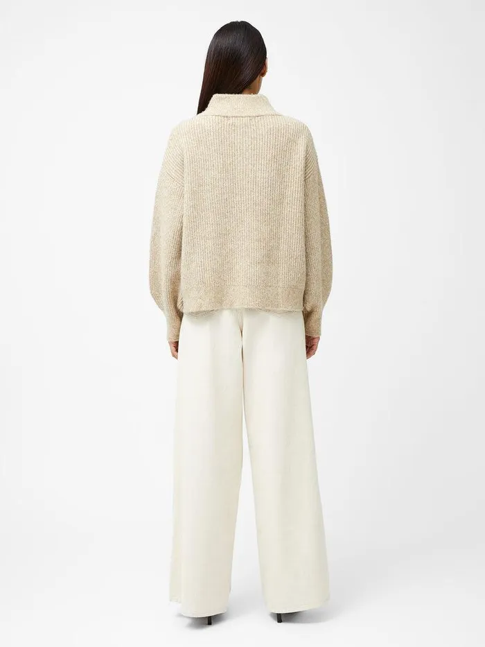 French Connection Jumpers and Cardigans Woman 14 Button Drop Shoulder Jumper Lgt Camel Mel