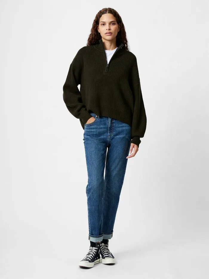 French Connection Jumpers and Cardigans Woman Babysoft Half Zip Jumper Brunswick Green