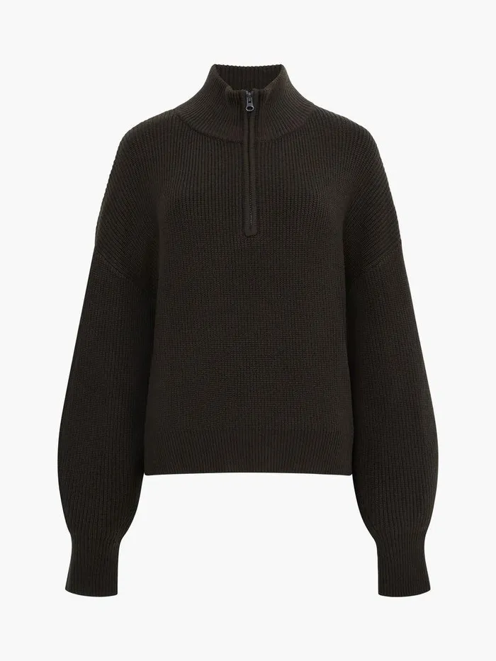 French Connection Jumpers and Cardigans Woman Babysoft Half Zip Jumper Brunswick Green