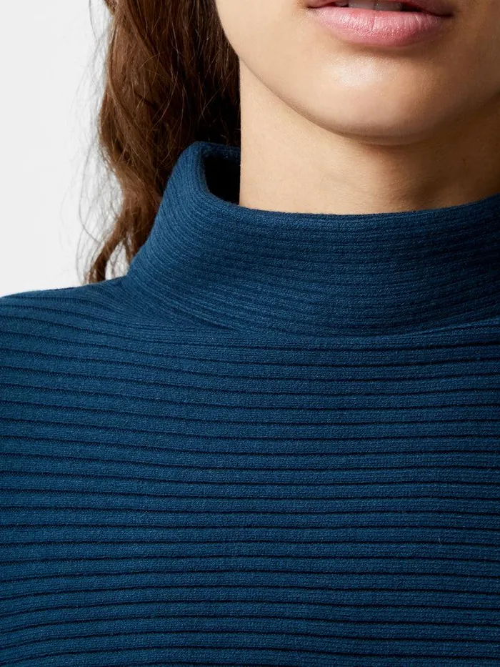 French Connection Jumpers and Cardigans Woman Babysoft Ribbed Mock Neck Jumper Deep Teal