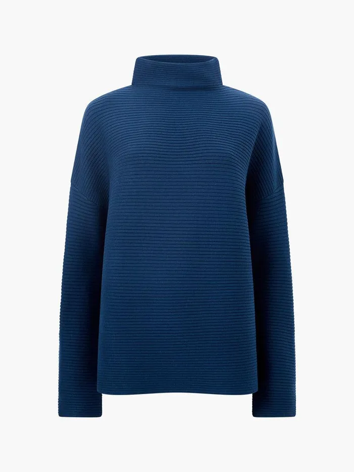 French Connection Jumpers and Cardigans Woman Babysoft Ribbed Mock Neck Jumper Deep Teal