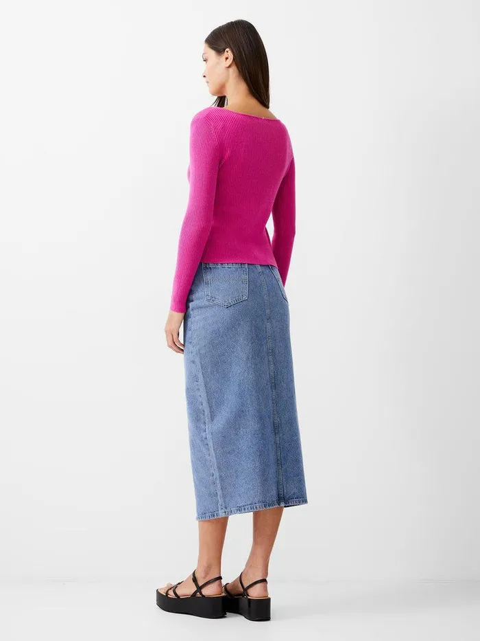 French Connection Jumpers and Cardigans Woman Double Tie Rib Cardigan Wild Rosa