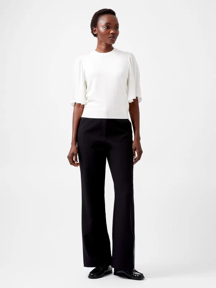 French Connection Jumpers and Cardigans Woman Krista Knits Flared Sleeve Jumper Porcelain Cream