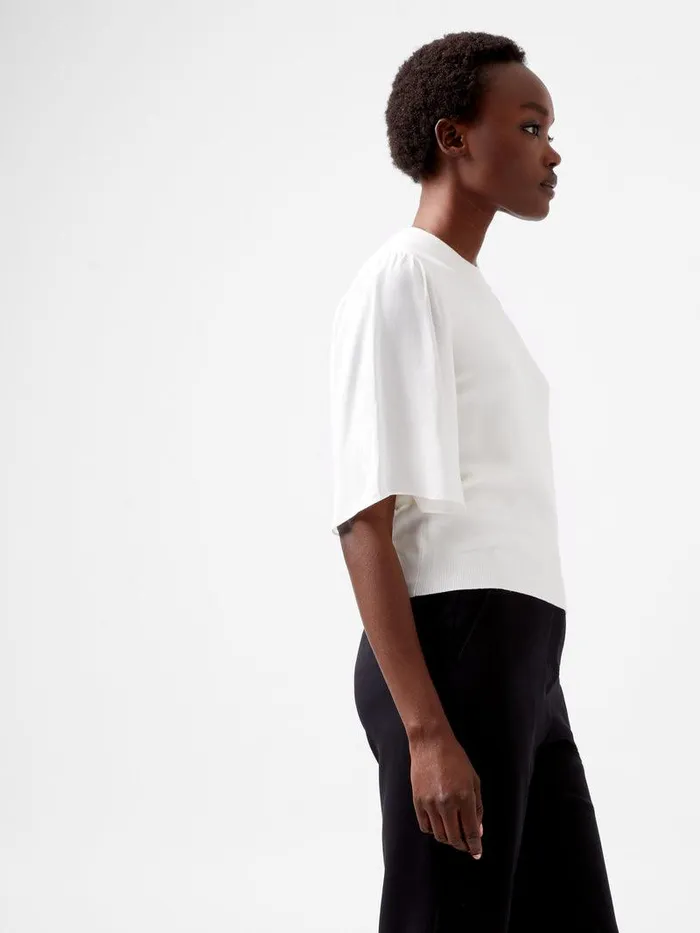 French Connection Jumpers and Cardigans Woman Krista Knits Flared Sleeve Jumper Porcelain Cream